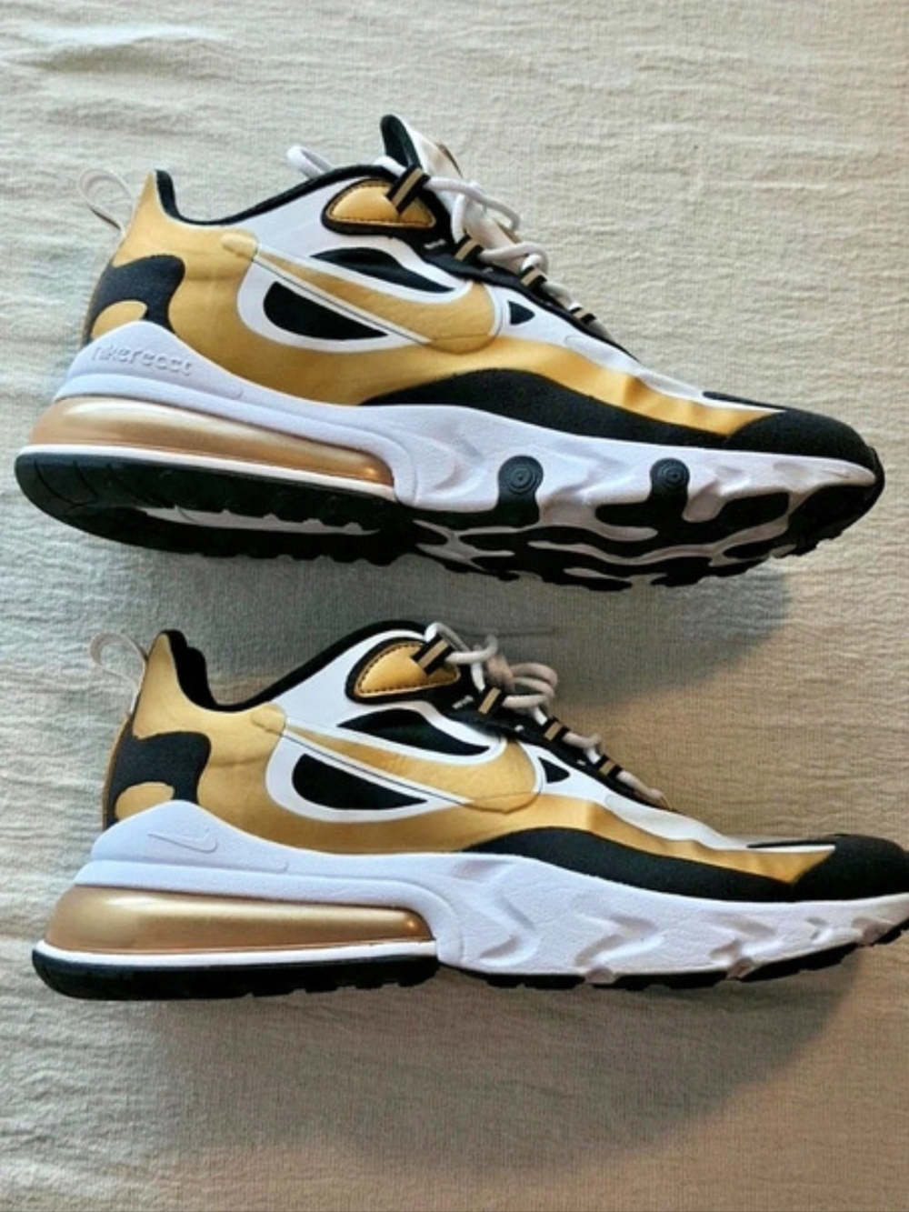 Nike Air Max 270 Sneakers White & Gold US 9 Like New